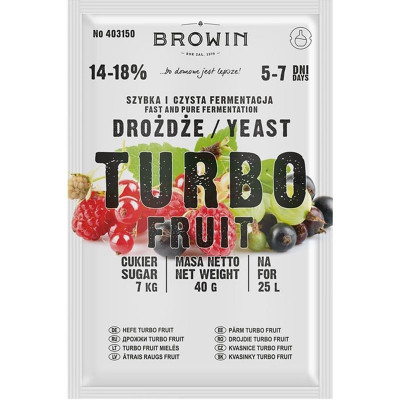 Винні дріжджі Browin Turbo Fruit 5-7 днів на 25л соку, 40г