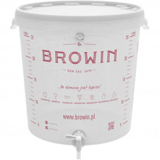 Ємність для бродіння (ферментер) BROWIN з кришкою і краном 30 л