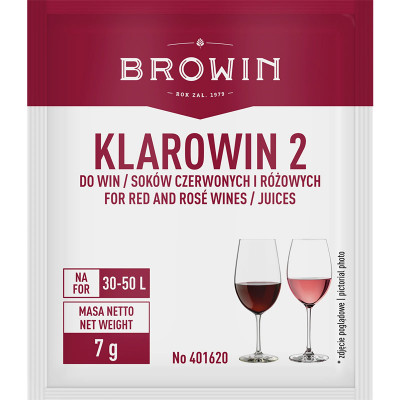 Klarowin 2 - професійний набір для освітлення червоних та рожевих вин BROWIN, 7г