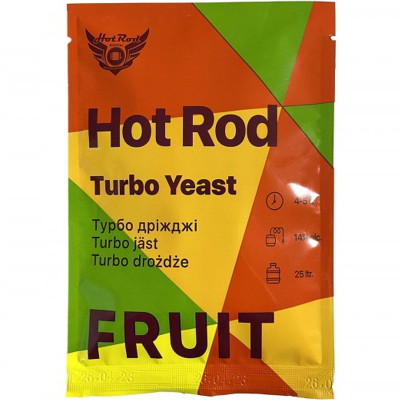 Спиртові турбо дріжджі Hot Rod Fruit на 25 л для фруктових браг, 60г