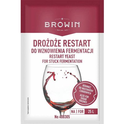 Винні дріжджі Browin Restart для відновлення бродіння вина, 22г