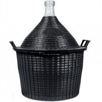 Бутель скляний Ambrosio в пластиковому кошику 34 л